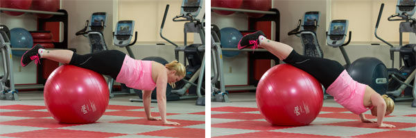 Push up on stability ball